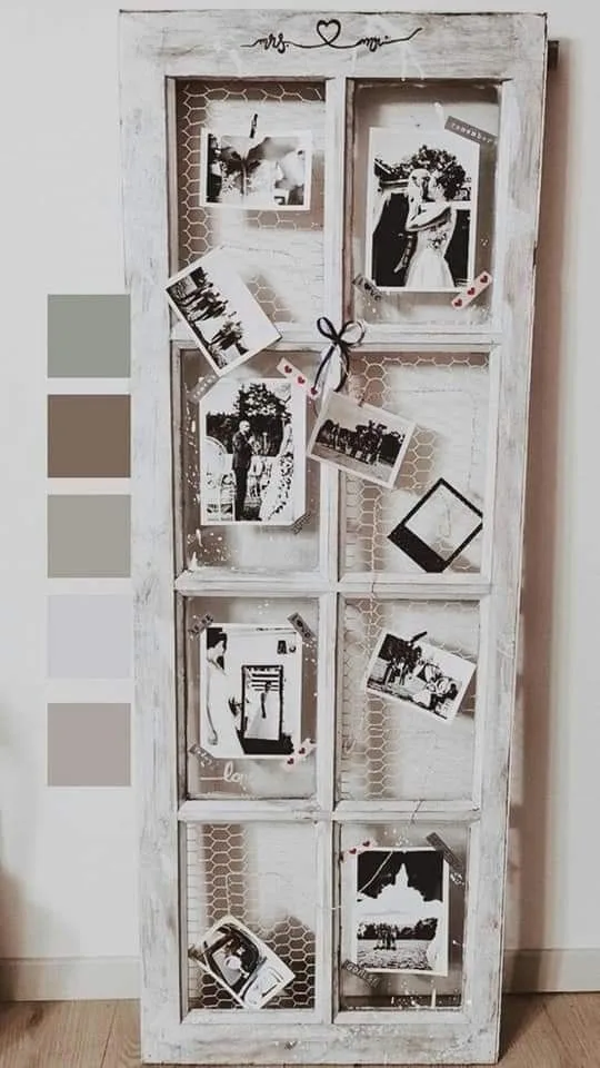 Old door photo display