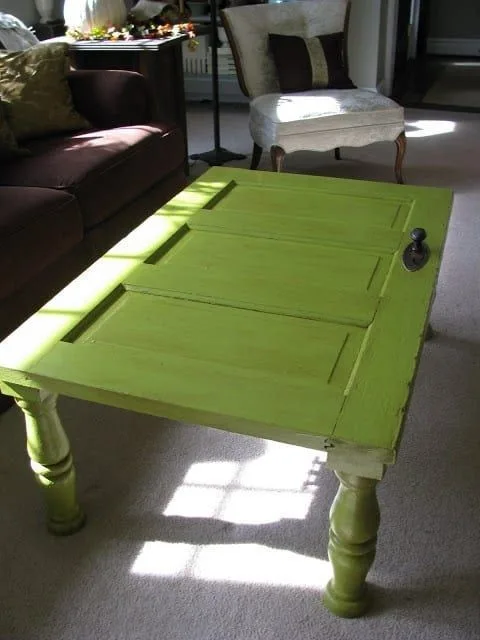 table made with an old door